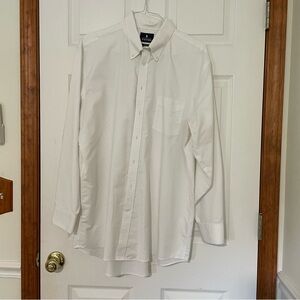 Stafford Men's Crisp White Button-Down Shirt